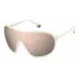 POLAROID PLD6216SVK6 Okulary przeciwsłoneczne unisex prostokątne - oprawa z propionianu w kolorze ciemnoszarym, szare soczewki polaryzacyjne z poliwęglanu, ochrona UV400