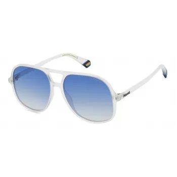 POLAROID PLD6217S2M4 Unisex Okulary Przeciwsłoneczne Prostokątne - Czarna Oprawka Szare Szkła 57mm
