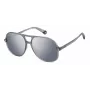 POLAROID PLD6217SRIW Okulary przeciwsłoneczne unisex - czarna oprawka, szare soczewki polaryzacyjne, 57 mm