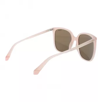 Okulary przeciwsłoneczne damskie Polaroid PLD6218S5635J - kwadratowa oprawka Havana Brown z brązowymi soczewkami polaryzacyjnymi - 56mm
