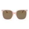 Okulary przeciwsłoneczne damskie Polaroid PLD6218S5635J - kwadratowa oprawka Havana Brown z brązowymi soczewkami polaryzacyjnymi - 56mm
