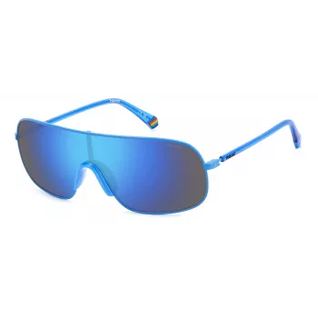 POLAROID PLD6222SMVU Unisex Okulary Przeciwsłoneczne Prostokątne - Czarna Oprawka Szare Soczewki Polaryzacyjne 99mm