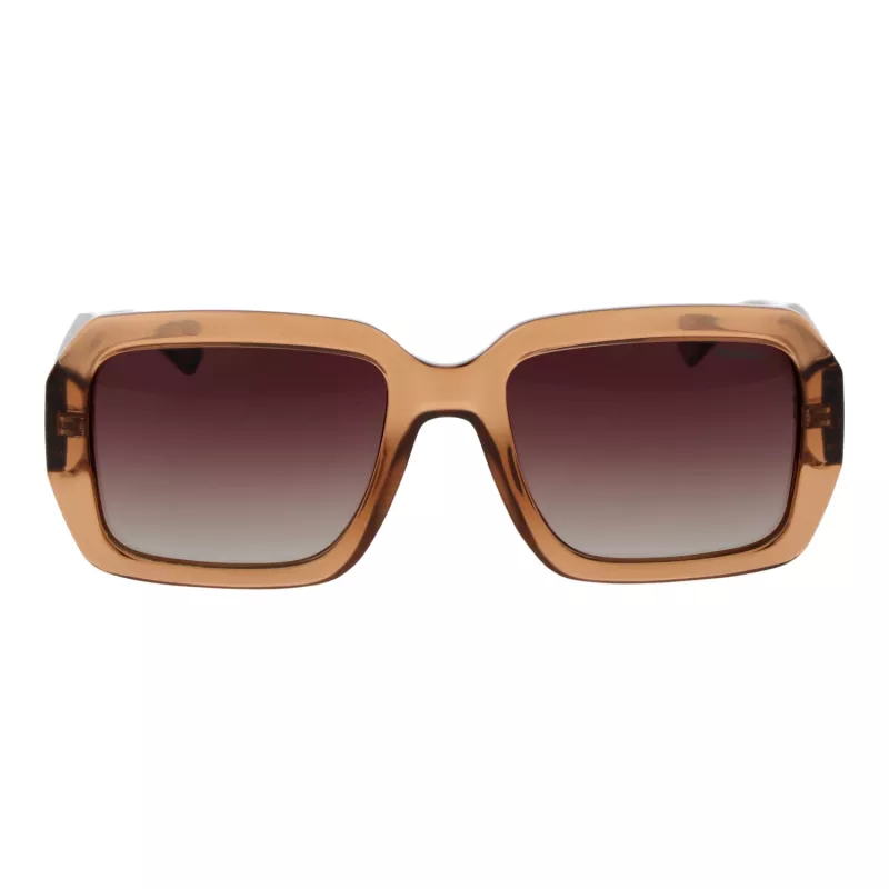 POLAROID PLD6223SX5409 Unisex Rectangular Sunglasses - Black Frame Grey Polarized Lens 54mm