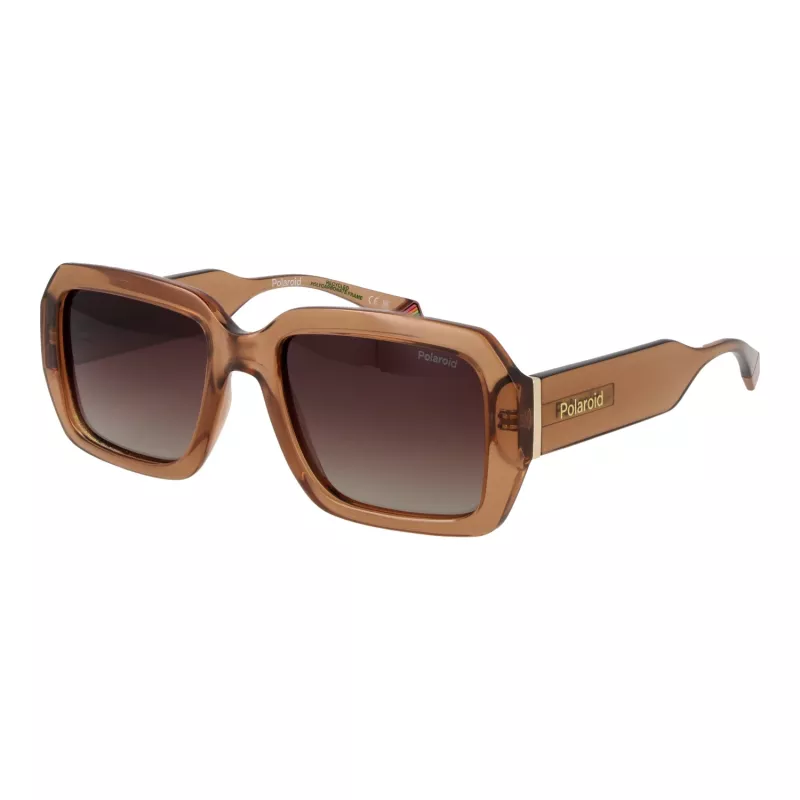 POLAROID PLD6223SX5409 Unisex Rectangular Sunglasses - Black Frame Grey Polarized Lens 54mm