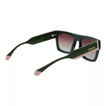 Polaroid PLD6224SX541E Unisex Okulary Przeciwsłoneczne Prostokątne - Szare Szkła, Czarno-Szara Oprawka
