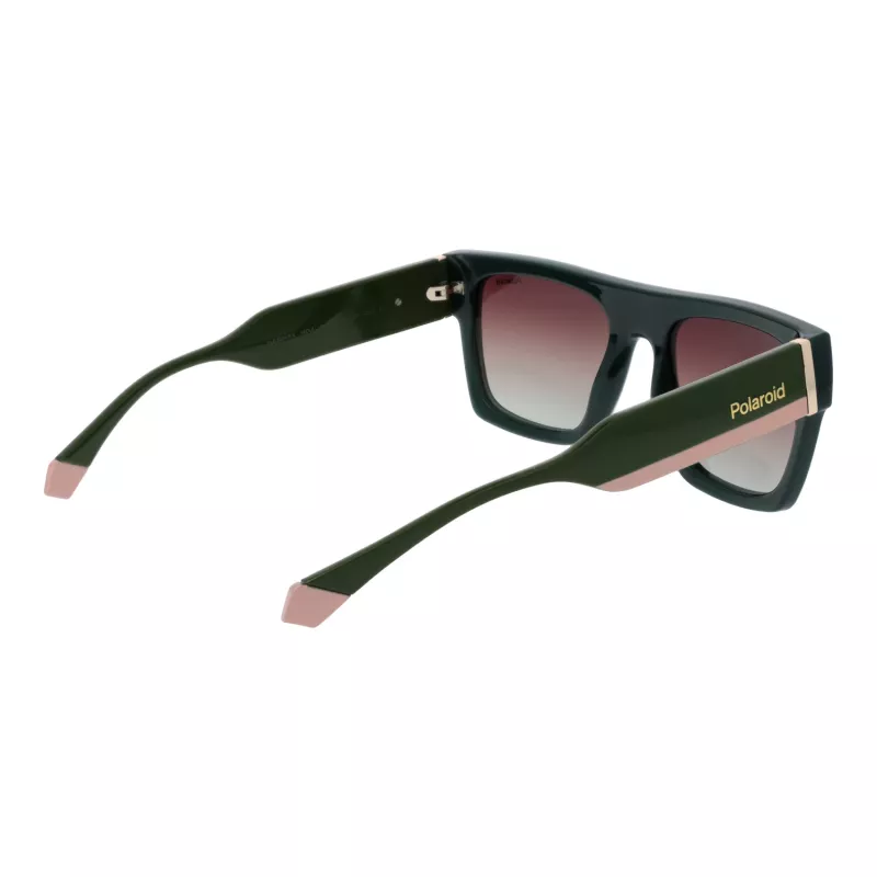 Polaroid PLD6224SX541E Unisex Okulary Przeciwsłoneczne Prostokątne - Szare Szkła, Czarno-Szara Oprawka
