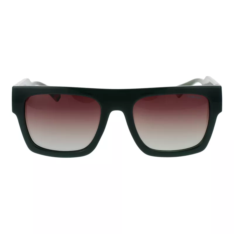 Polaroid PLD6224SX541E Unisex Okulary Przeciwsłoneczne Prostokątne - Szare Szkła, Czarno-Szara Oprawka