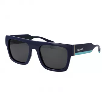 Polaroid PLD6224SX54PJ Okulary przeciwsłoneczne unisex - czarna oprawka, szare soczewki polaryzacyjne 54mm