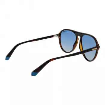 Okulary przeciwsłoneczne Polaroid PLD6225S57086 dla mężczyzn - oprawka Havana, soczewki szare polaryzowane