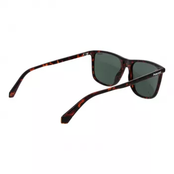 POLAROID PLD6232S55086 Męskie okulary przeciwsłoneczne prostokątne - czarna oprawka, szare soczewki polaryzacyjne, 55mm