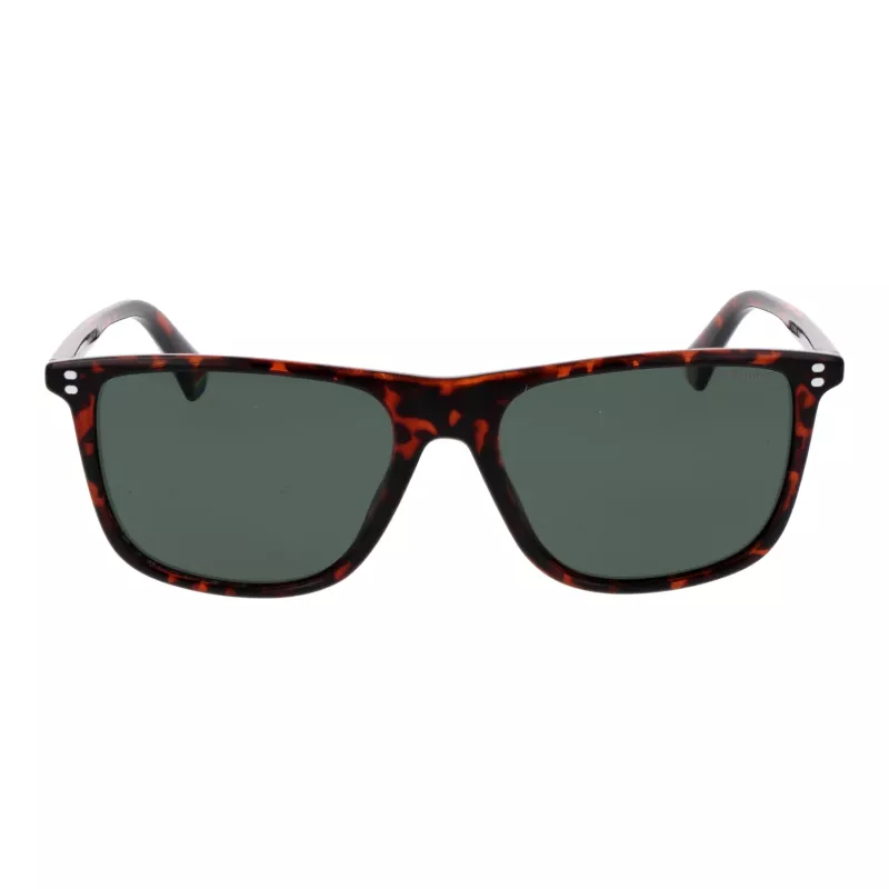 POLAROID PLD6232S55086 Męskie okulary przeciwsłoneczne prostokątne - czarna oprawka, szare soczewki polaryzacyjne, 55mm