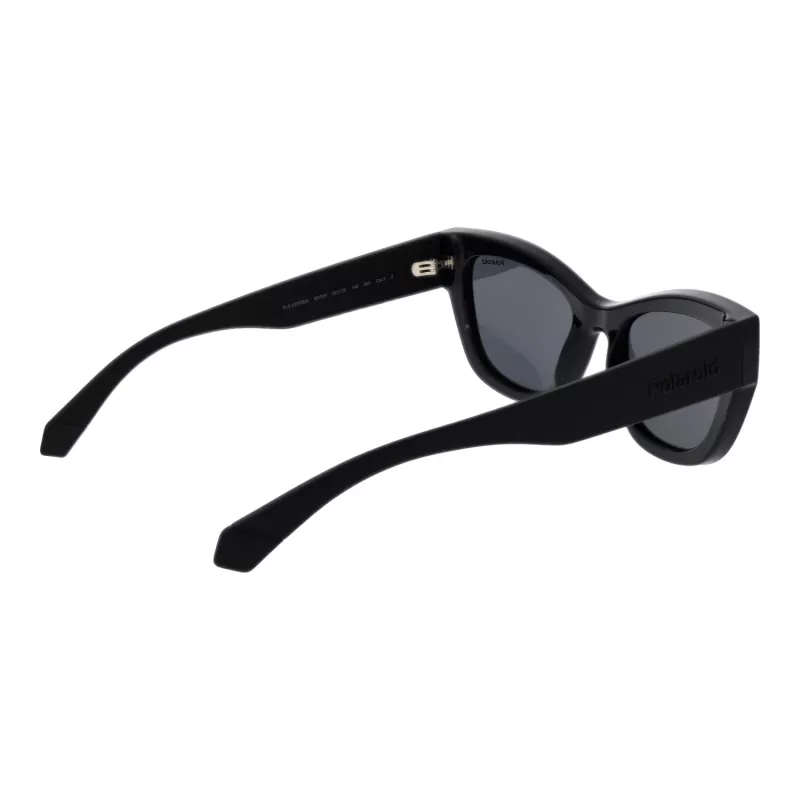 POLAROID PLD6237SX5280 Damskie okulary przeciwsłoneczne z polaryzacją - czarna oprawka, szare szkła, 52mm