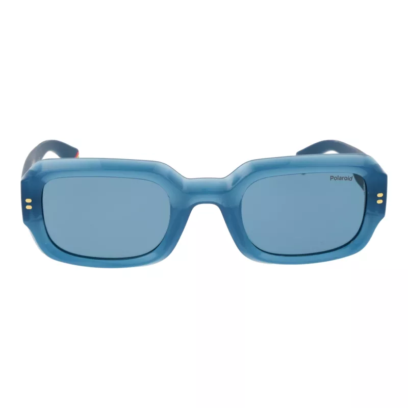 Polaroid PLD6239SX51MV Unisex Okulary Przeciwsłoneczne Prostokątne - Czarna Oprawka Szare Szkło 51mm