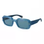 Polaroid PLD6239SX51MV Unisex Okulary Przeciwsłoneczne Prostokątne - Czarna Oprawka Szare Szkło 51mm