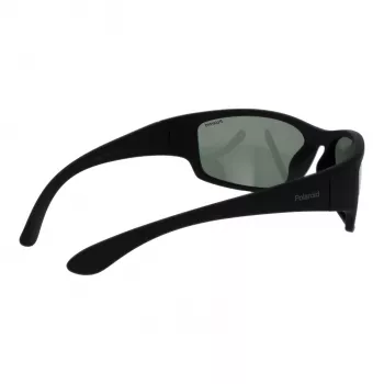 Polaroid PLD7005S63YYV Unisex Okulary Przeciwsłoneczne Prostokątne - Czarna Oprawka Szare Szkła 63mm