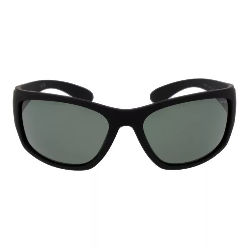 Polaroid PLD7005S63YYV Unisex Okulary Przeciwsłoneczne Prostokątne - Czarna Oprawka Szare Szkła 63mm