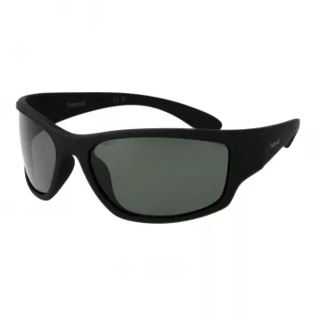 Polaroid PLD7005S63YYV Unisex Okulary Przeciwsłoneczne Prostokątne - Czarna Oprawka Szare Szkła 63mm