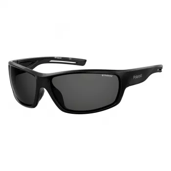 POLAROID PLD7029S807 Unisex Sportowe Okulary Przeciwsłoneczne - Soczewki Polaryzacyjne Szare - Oprawa Czarna