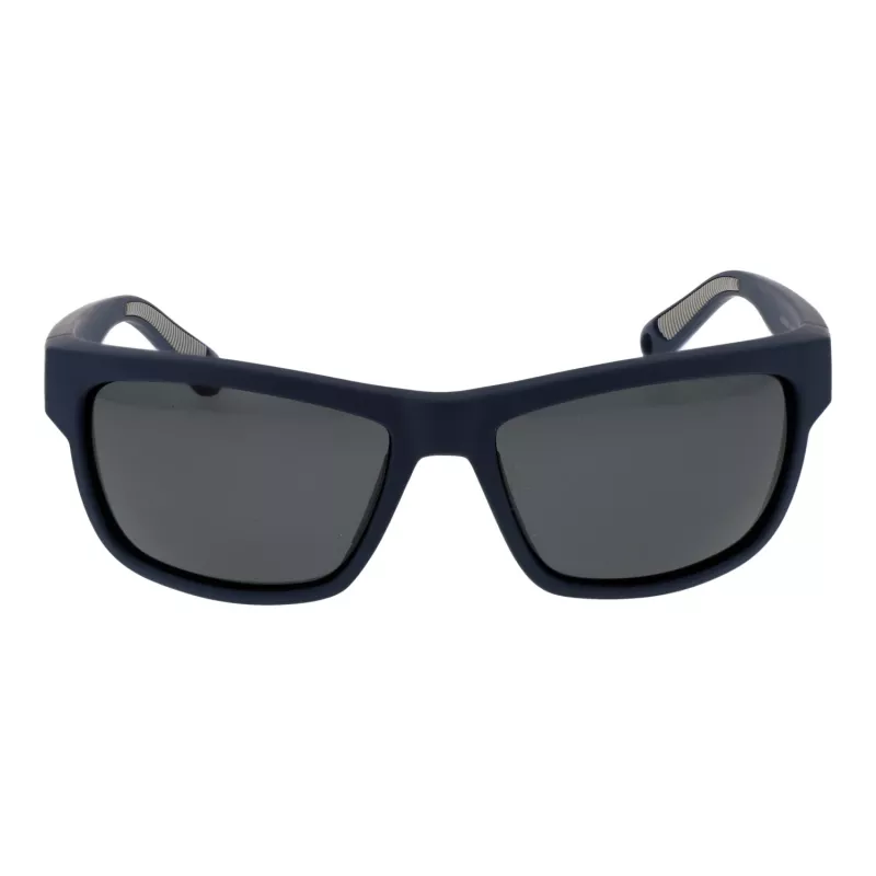 Polaroid PLD7031S59FLL Okulary przeciwsłoneczne męskie prostokątne - matowa czarna oprawka, szare soczewki polaryzacyjne, 59mm