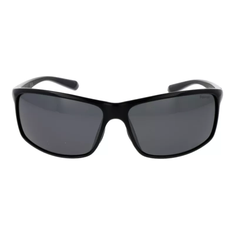 Polaroid PLD7036S63807 Unisex Okulary Przeciwsłoneczne Prostokątne - Czarna Oprawka Szare Szkła