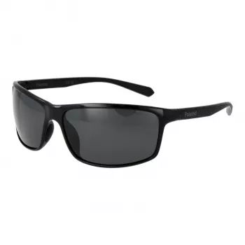Polaroid PLD7036S63807 Unisex Okulary Przeciwsłoneczne Prostokątne - Czarna Oprawka Szare Szkła