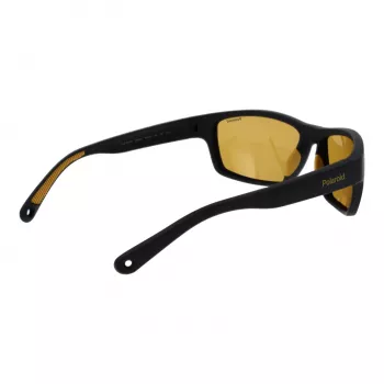 POLAROID PLD7037S60PGC Unisex Okulary Przeciwsłoneczne Prostokątne - Czarna Oprawka, Szare Soczewki Polaryzacyjne, 60/16/140 mm