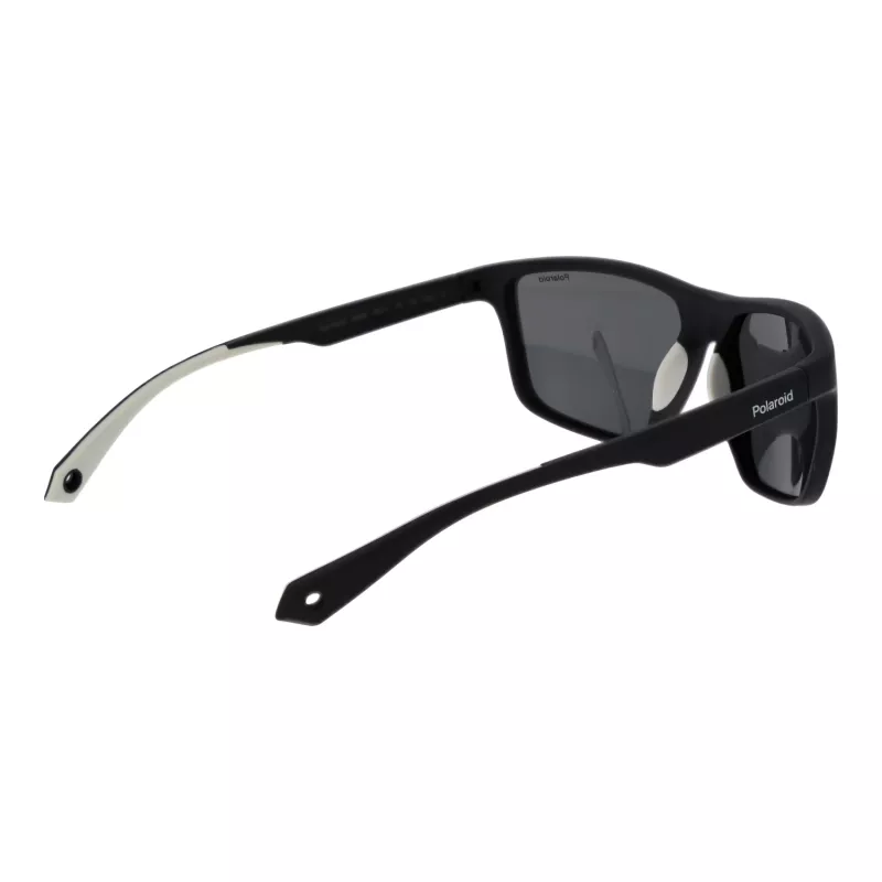 POLAROID PLD7040S5908A Męskie prostokątne okulary przeciwsłoneczne z soczewkami polaryzacyjnymi - szara oprawka, szare szkła 59mm