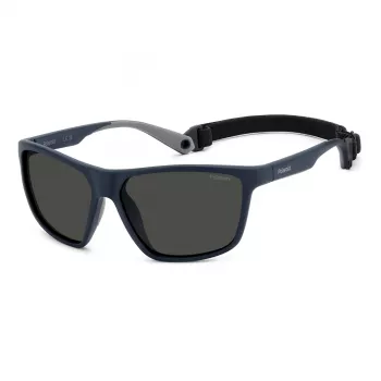 Okulary przeciwsłoneczne POLAROID PLD7040SFLL dla mężczyzn - czarna oprawka, szare soczewki polaryzacyjne, 59 mm
