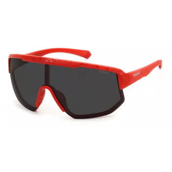 Polaroid PLD7047S0Z3 Unisex Okulary Przeciwsłoneczne Prostokątne - Czarna Oprawka Szare Szkła 99mm