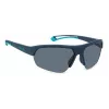 POLAROID PLD7048SZX9G6 Unisex Okulary Przeciwsłoneczne Prostokątne - Czarna Oprawka Szaro-Zielone Soczewki Polaryzacyjne 65mm
