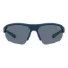 POLAROID PLD7048SZX9G6 Unisex Okulary Przeciwsłoneczne Prostokątne - Czarna Oprawka Szaro-Zielone Soczewki Polaryzacyjne 65mm