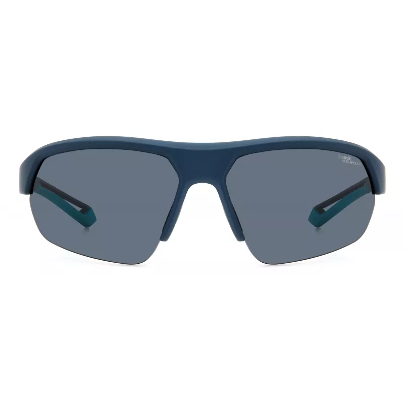 POLAROID PLD7048SZX9G6 Unisex Okulary Przeciwsłoneczne Prostokątne - Czarna Oprawka Szaro-Zielone Soczewki Polaryzacyjne 65mm