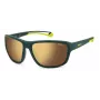 Polaroid PLD7049SGP7 Unisex Okulary przeciwsłoneczne prostokątne - czarna oprawka, szare soczewki polaryzacyjne 62mm