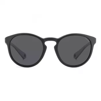 Polaroid PLD7050S003 Unisex Okulary Przeciwsłoneczne Prostokątne - Czarna Oprawka Szare Soczewki Polaryzacyjne