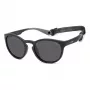 Polaroid PLD7050S003 Unisex Okulary Przeciwsłoneczne Prostokątne - Czarna Oprawka Szare Soczewki Polaryzacyjne
