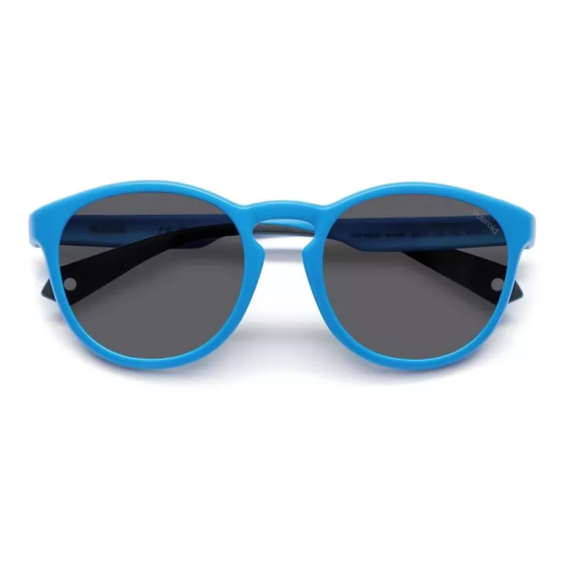POLAROID PLD7050SMVU Unisex Kwadratowe Okulary Przeciwsłoneczne - Matowa Czarna Oprawka, Szare Soczewki Polaryzacyjne, 52mm