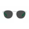 POLAROID PLD7050SVK6 Unisex Okulary przeciwsłoneczne prostokątne - czarna oprawka, szare soczewki polaryzacyjne 52mm