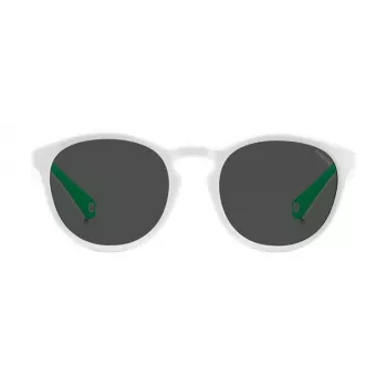POLAROID PLD7050SVK6 Unisex Okulary przeciwsłoneczne prostokątne - czarna oprawka, szare soczewki polaryzacyjne 52mm