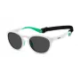 POLAROID PLD7050SVK6 Unisex Okulary przeciwsłoneczne prostokątne - czarna oprawka, szare soczewki polaryzacyjne 52mm