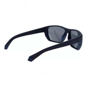 Polaroid PLD7057S60FLL Męskie prostokątne okulary przeciwsłoneczne z polaryzacją - czarna oprawka, szare szkła