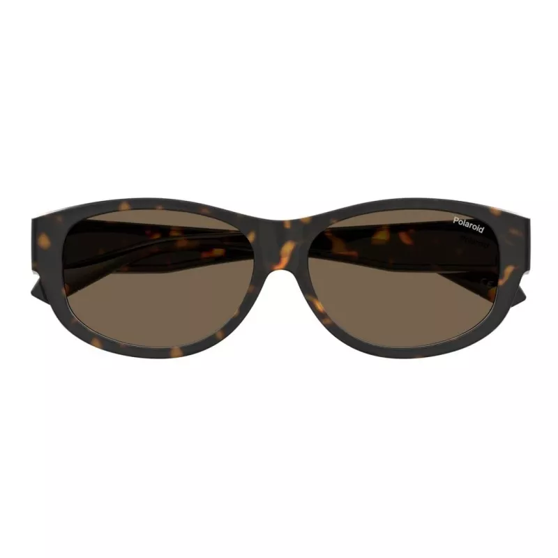 Okulary przeciwsłoneczne Polaroid PLD9020S086 Unisex Havana Kwadratowa Oprawka Plastikowa Brązowe Soczewki Polaryzacyjne