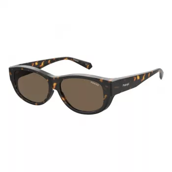 Okulary przeciwsłoneczne Polaroid PLD9020S086 Unisex Havana Kwadratowa Oprawka Plastikowa Brązowe Soczewki Polaryzacyjne