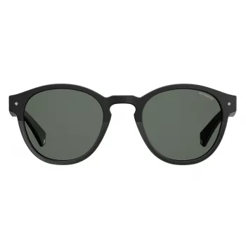 POLAROID Unisex PLD6042S807M9 Okulary przeciwsłoneczne - Kwadratowa oprawka pełna z tworzywa sztucznego z polaryzowanymi szarymi soczewkami - Ochrona UV400 - Szerokość soczewki 49 mm