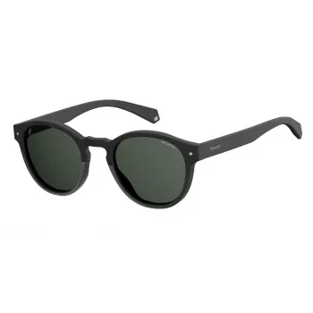 POLAROID Unisex PLD6042S807M9 Okulary przeciwsłoneczne - Kwadratowa oprawka pełna z tworzywa sztucznego z polaryzowanymi szarymi soczewkami - Ochrona UV400 - Szerokość soczewki 49 mm