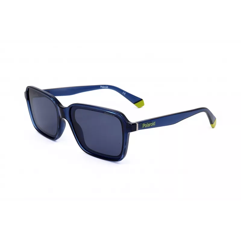 POLAROID Unisex PLD6161SPJP Prostokątne Okulary Przeciwsłoneczne Polaryzacyjne - Czarna Oprawka Szare Szkła 58mm
