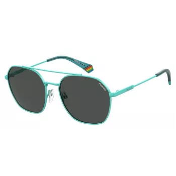 POLAROID Unisex PLD6172S5CB Pilot Sunglasses - Czarna oprawka, szare soczewki polaryzacyjne 57mm