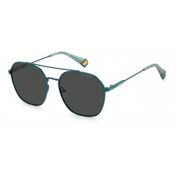POLAROID Unisex PLD6172SMR8M9 Okulary przeciwsłoneczne kwadratowe Havana Green Polaryzowane UV400