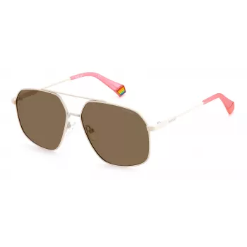 POLAROID Unisex PLD6173S10ASP Okulary przeciwsłoneczne - Prostokątna czarna oprawka, szare soczewki polaryzacyjne 58mm