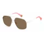 POLAROID Unisex PLD6173S10ASP Okulary przeciwsłoneczne - Prostokątna czarna oprawka, szare soczewki polaryzacyjne 58mm
