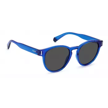 POLAROID Unisex PLD6175SPJPC3 Okulary przeciwsłoneczne prostokątne - czarna oprawka, szare soczewki polaryzacyjne 51mm